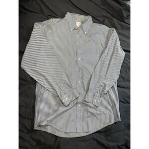Brooks Brothers The Original Polo Shirt Blue Stripe Sz 17-6/7